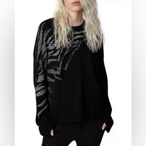 NWT Zadig&Voltiare Markus Tiger Cashmere Sweater